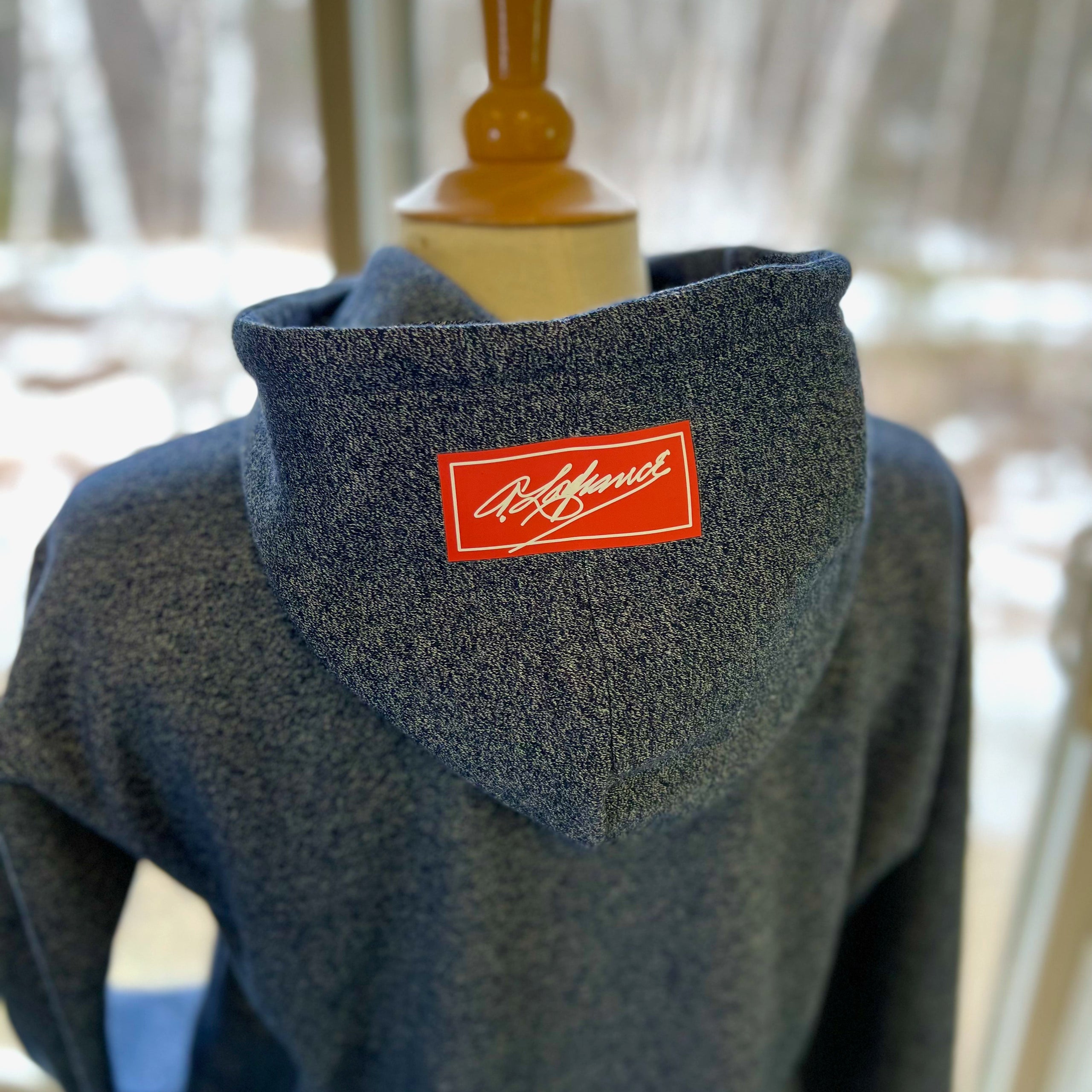 Lafrance Navy Heather Hoodie Stitch Row